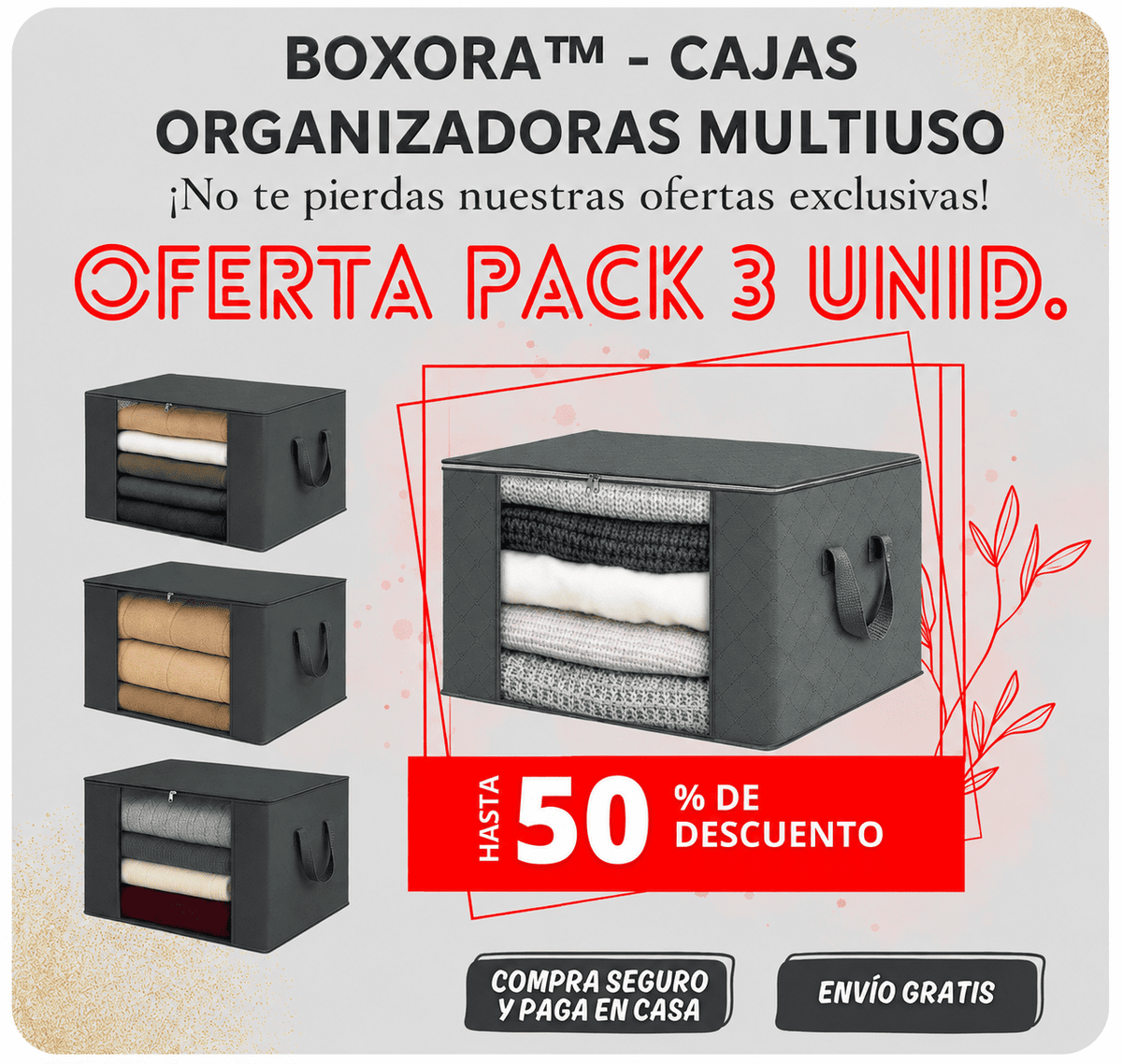BOXORA™ - Cajas Organizadoras Plegables