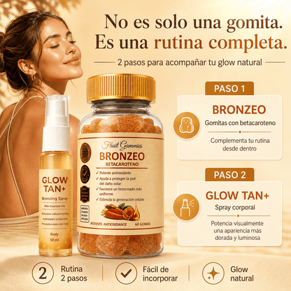 Rutina BRONZEO en 2 pasos - Gomitas + Spray
